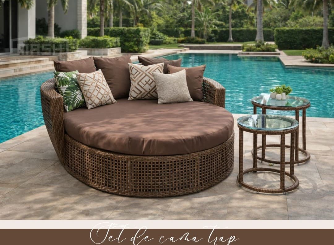 Cama balinesa para piscina y villa