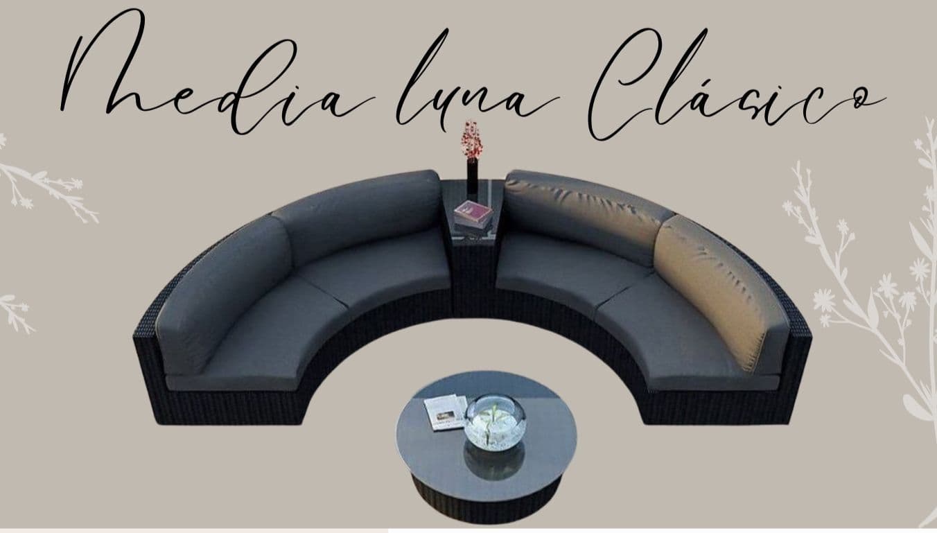 Set Media Luna para terraza moderna